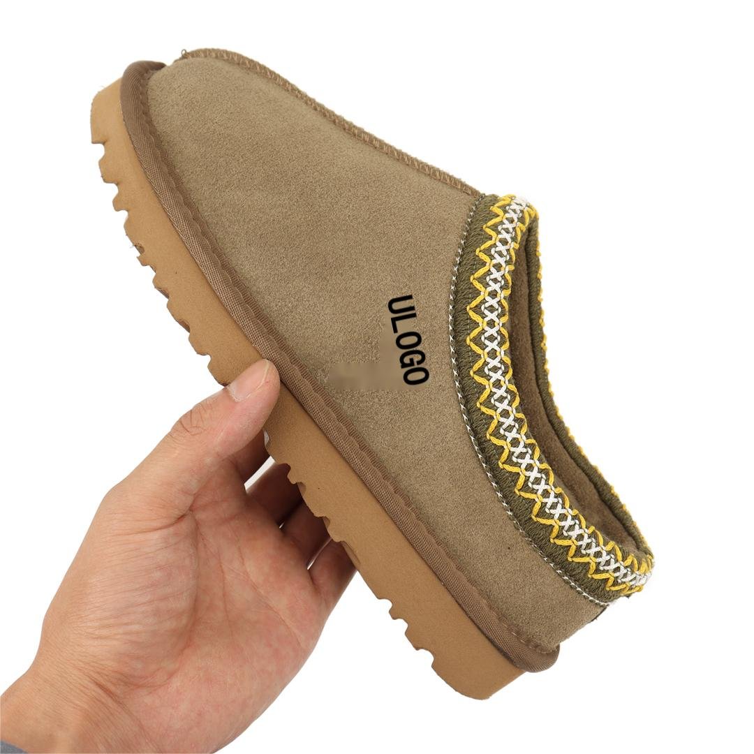 QY718 2024 Winter new short tube snow boots, indoor and outdoor short cotton boots, woven mesh red slippers