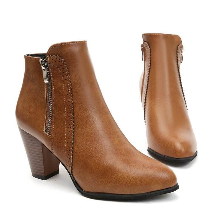 2023 Hot selling Autumn Winter Women Boots Solid European Ladies shoes boots with thick scrub