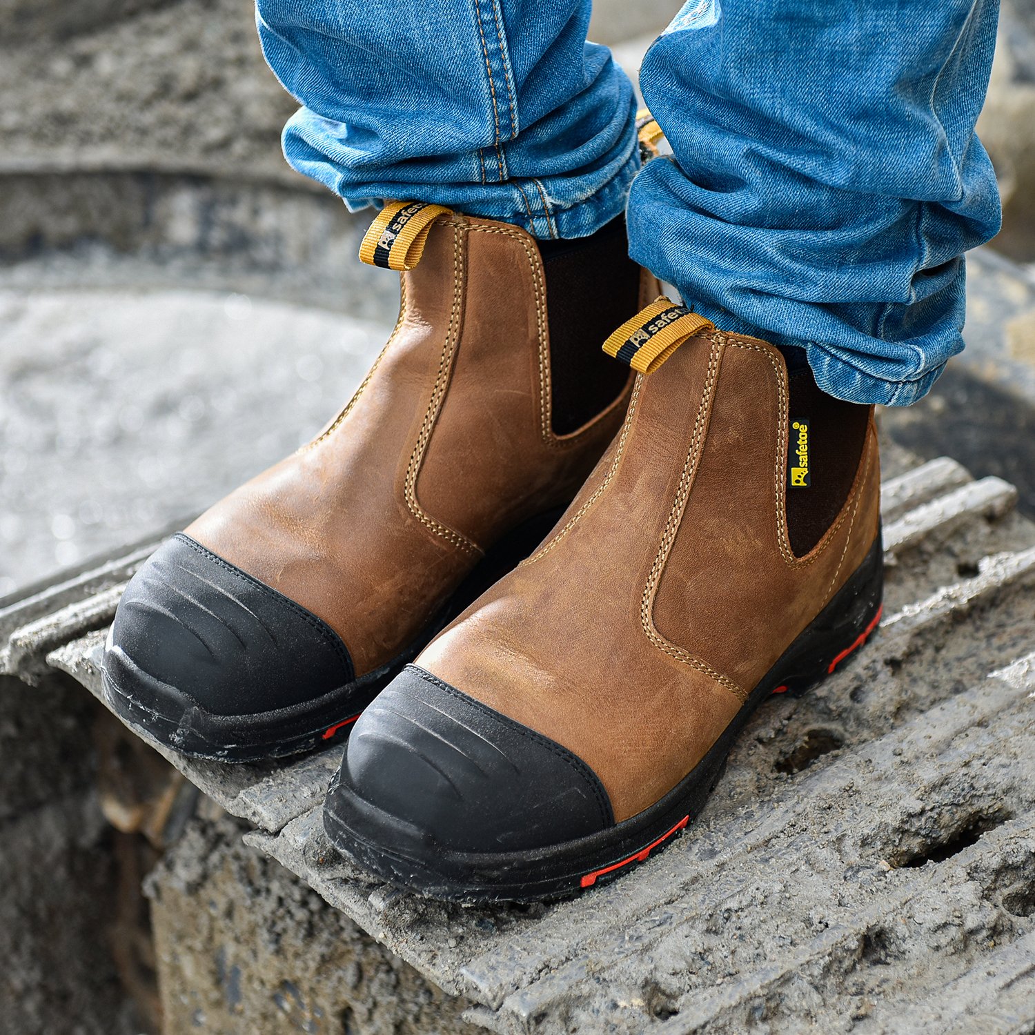 Safetoe Heavy Duty Safety Work Boots Industrial Men Safety Shoes for Construction