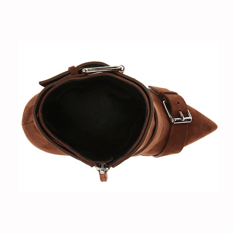 2023 New customization Winter fashion sexy buckle Straps Elegant High Heels leather ankle boots women's boots