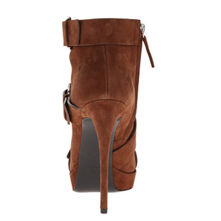 2023 New customization Winter fashion sexy buckle Straps Elegant High Heels leather ankle boots women's boots
