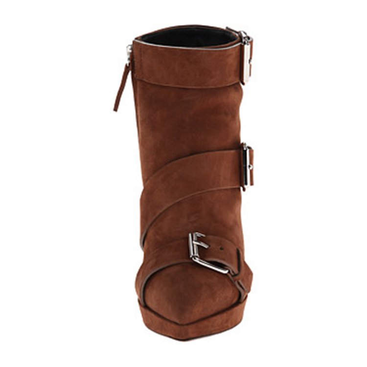 2023 New customization Winter fashion sexy buckle Straps Elegant High Heels leather ankle boots women's boots