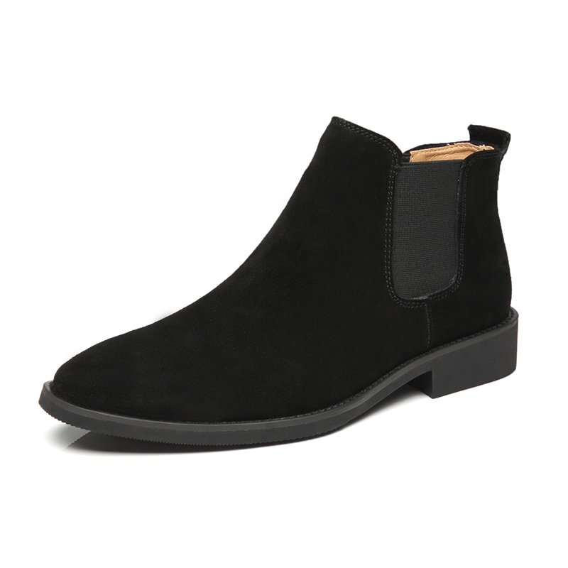 Roman retro 2024 new arrivals genuine leather shoes cut height increasing fashion design ankle boots men cow suede dress shoes