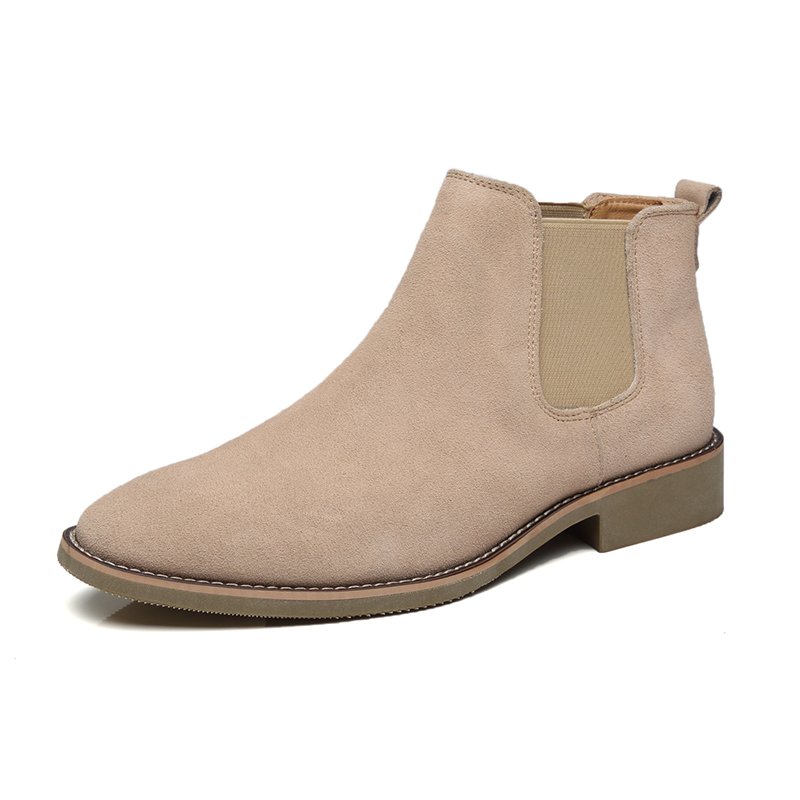 Roman retro 2024 new arrivals genuine leather shoes cut height increasing fashion design ankle boots men cow suede dress shoes
