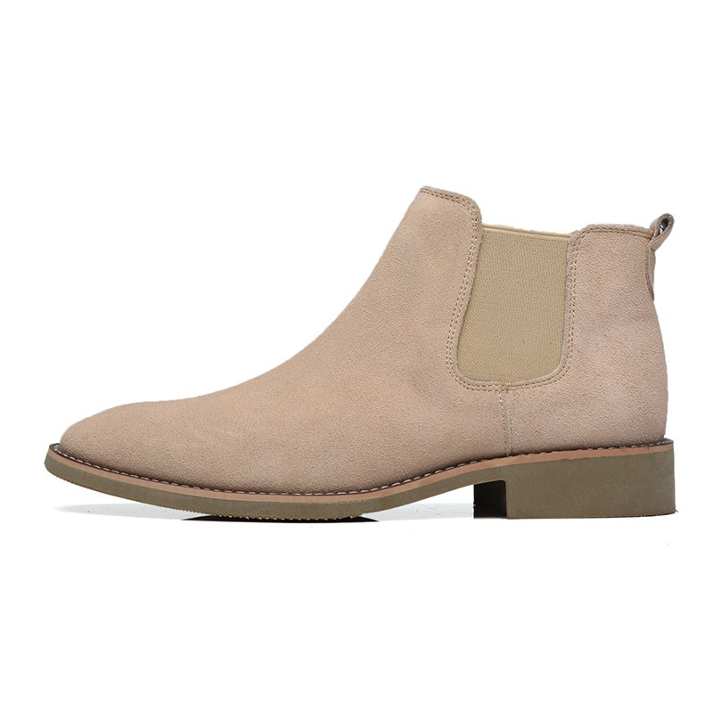 Roman retro 2024 new arrivals genuine leather shoes cut height increasing fashion design ankle boots men cow suede dress shoes