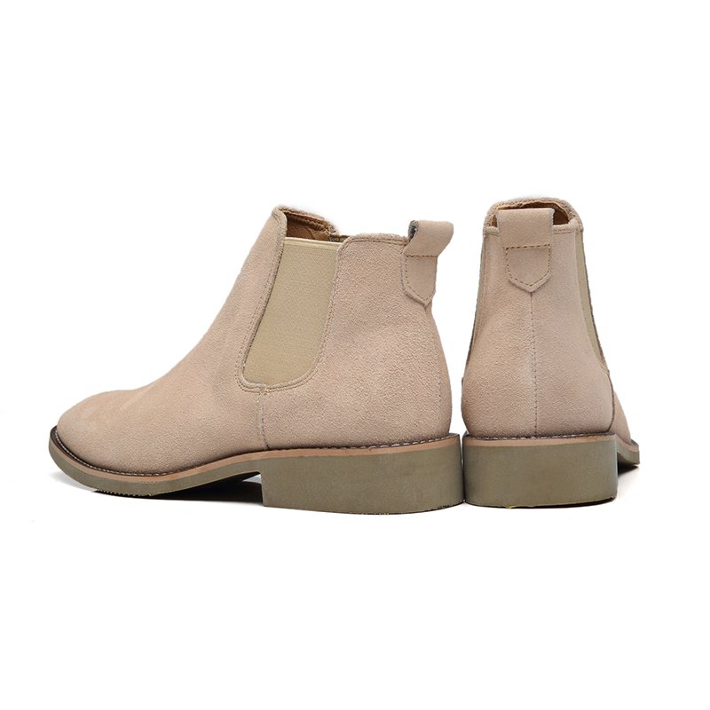 Roman retro 2024 new arrivals genuine leather shoes cut height increasing fashion design ankle boots men cow suede dress shoes
