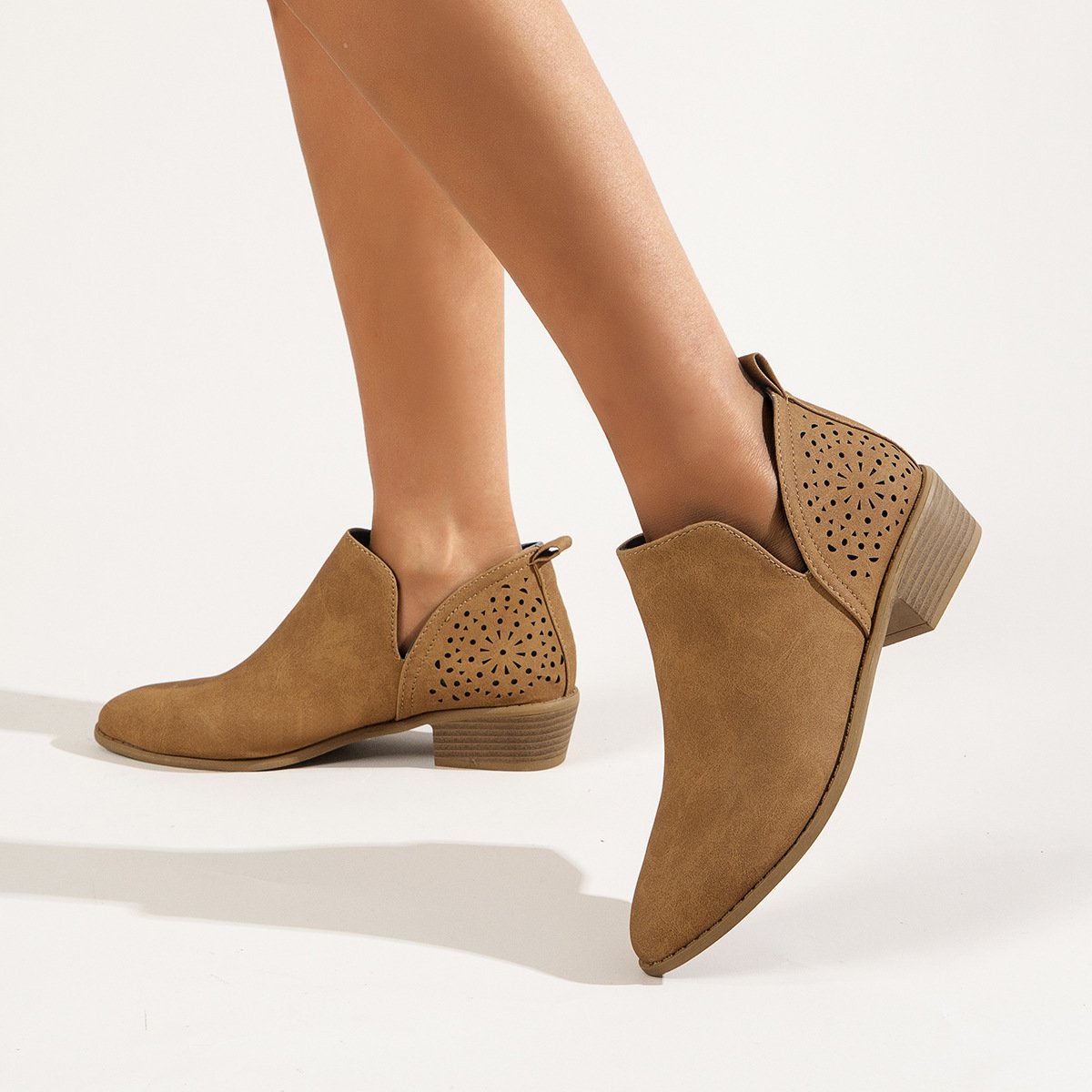 Wholesale Cheap Microfiber Women's Boots Fall Winter Ankle Boots Women Shoes