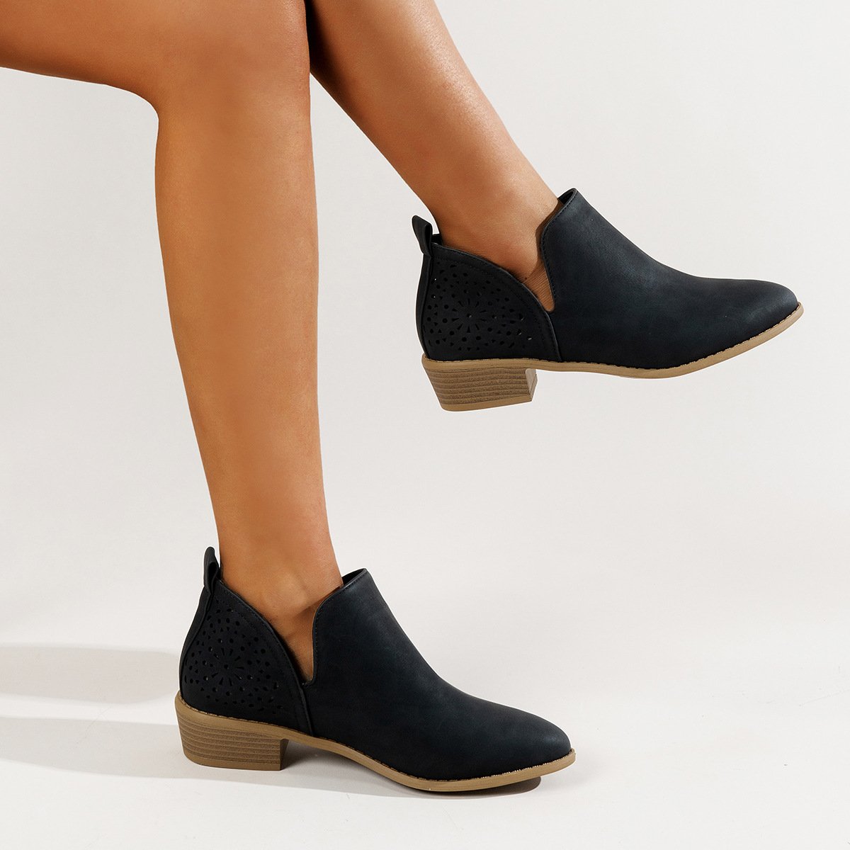Wholesale Cheap Microfiber Women's Boots Fall Winter Ankle Boots Women Shoes