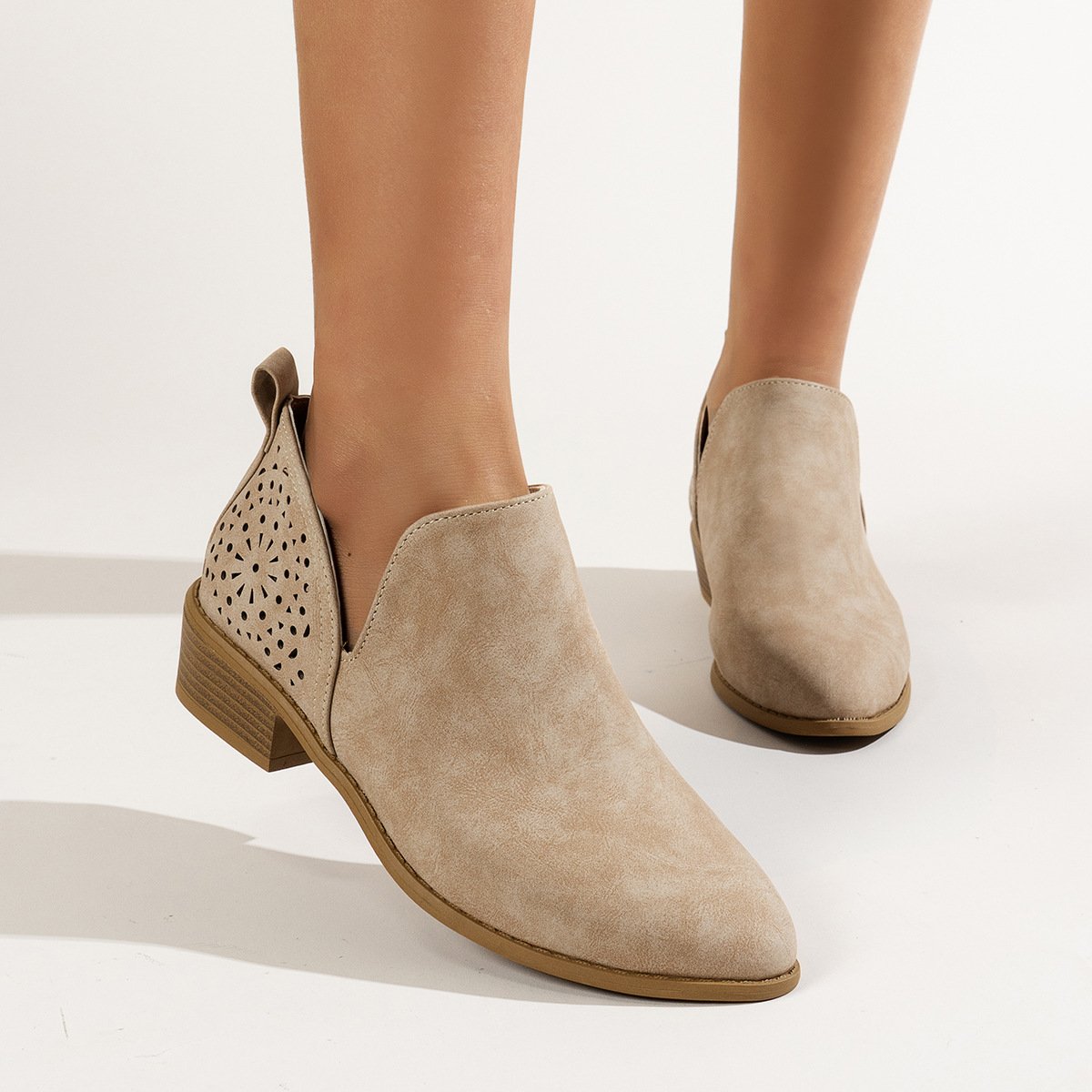Wholesale Cheap Microfiber Women's Boots Fall Winter Ankle Boots Women Shoes