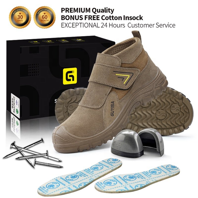 GUYISA Factory direct men's work boots welding European standard steel toe anti-ironing work boot