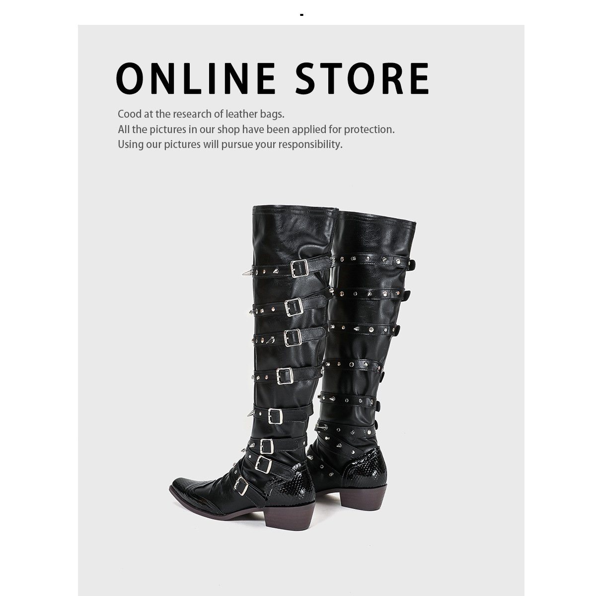 Cowboy Boots for Women Knee High Wide Calf Cowgirl Boots Embroidered Chunky Heels Pointed Toe Long Tall Western Boot