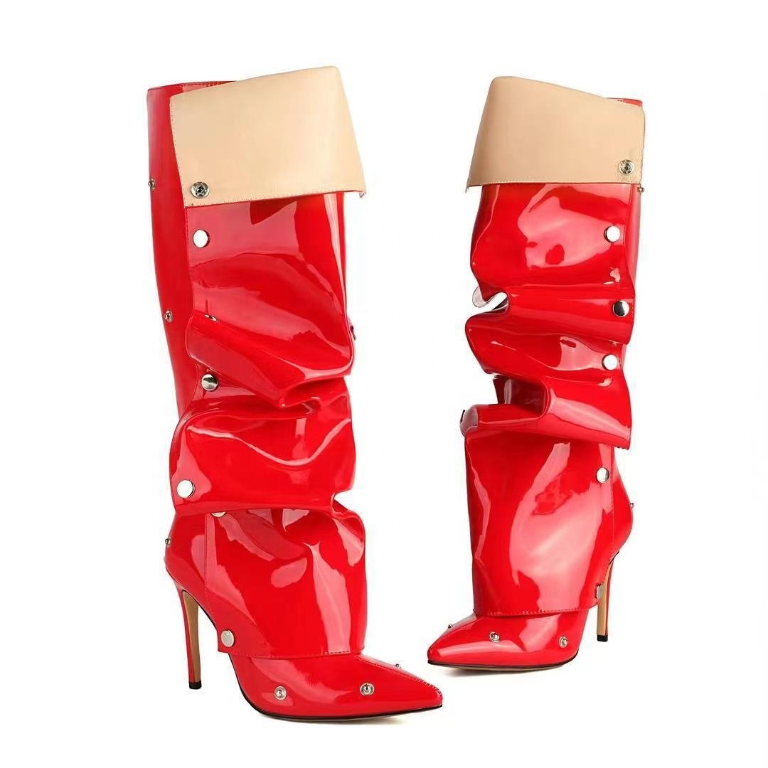 New Color Pointed Toe Buckle Stiletto Removable Boots Transformer Over The Knee Boots Thigh High Women Designer Boots