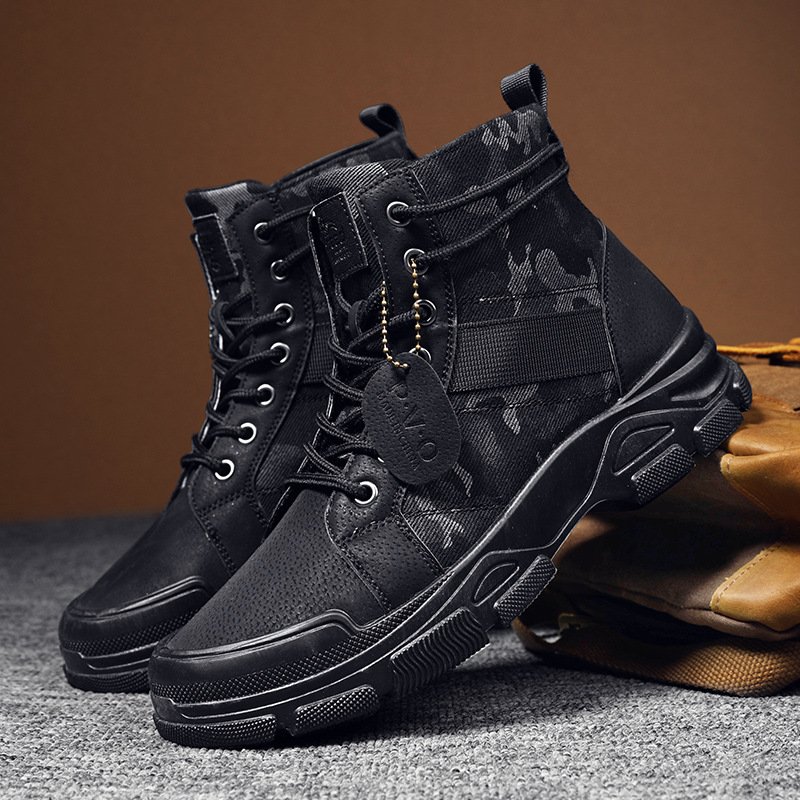 Autumn winter warm popular cotton shoes men's camouflage shoes leisure travel mountain climbing Martin boots desert cotton boots