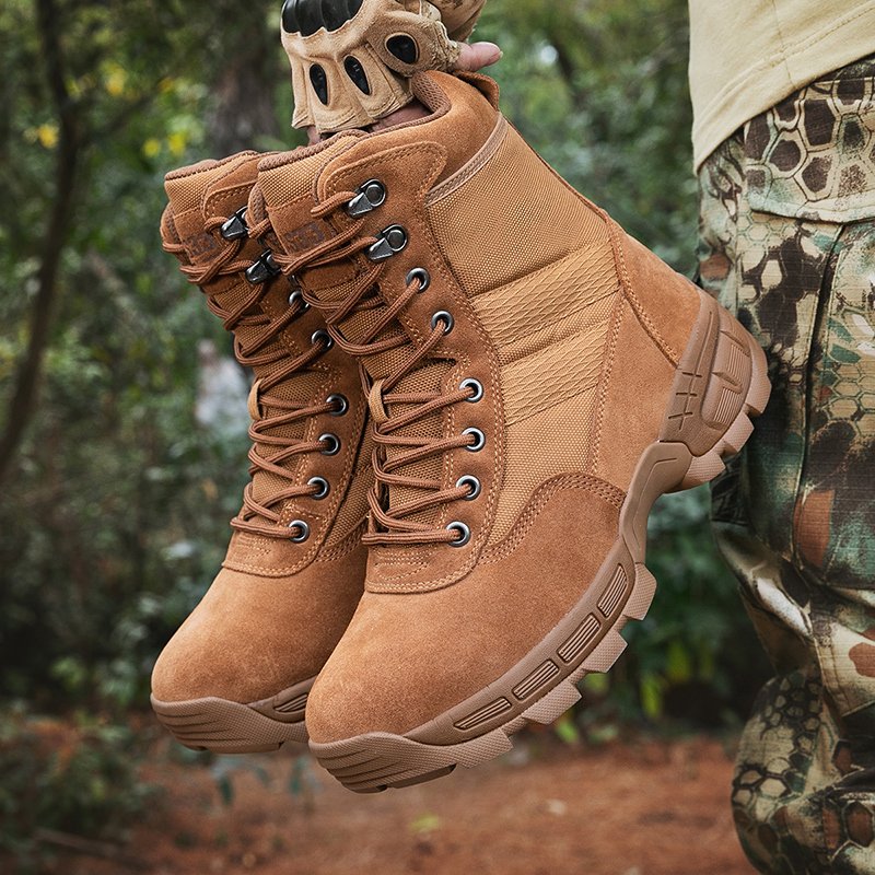 "Men's Breathable Hunting Hiking Shoes Anti-Slip Waterproof round Toe Winter/Summer/Spring Desert Boots High Quality Wearable"