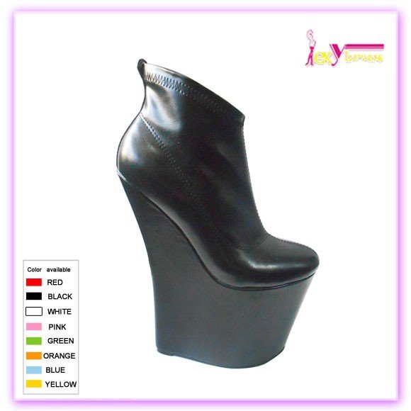 new fashion Big size shoes women wedge heel extremely high wedge Knee boots women Model show Lace up wedge boots for women