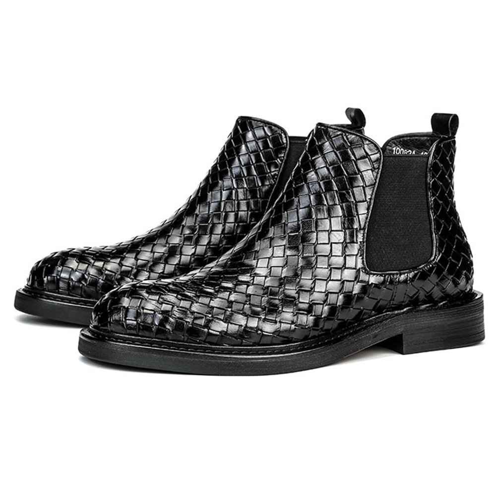 New Fashion Premium Comfortable Handmade Durable Slip-On Genuine Leather Boots for Men Party Daily Life