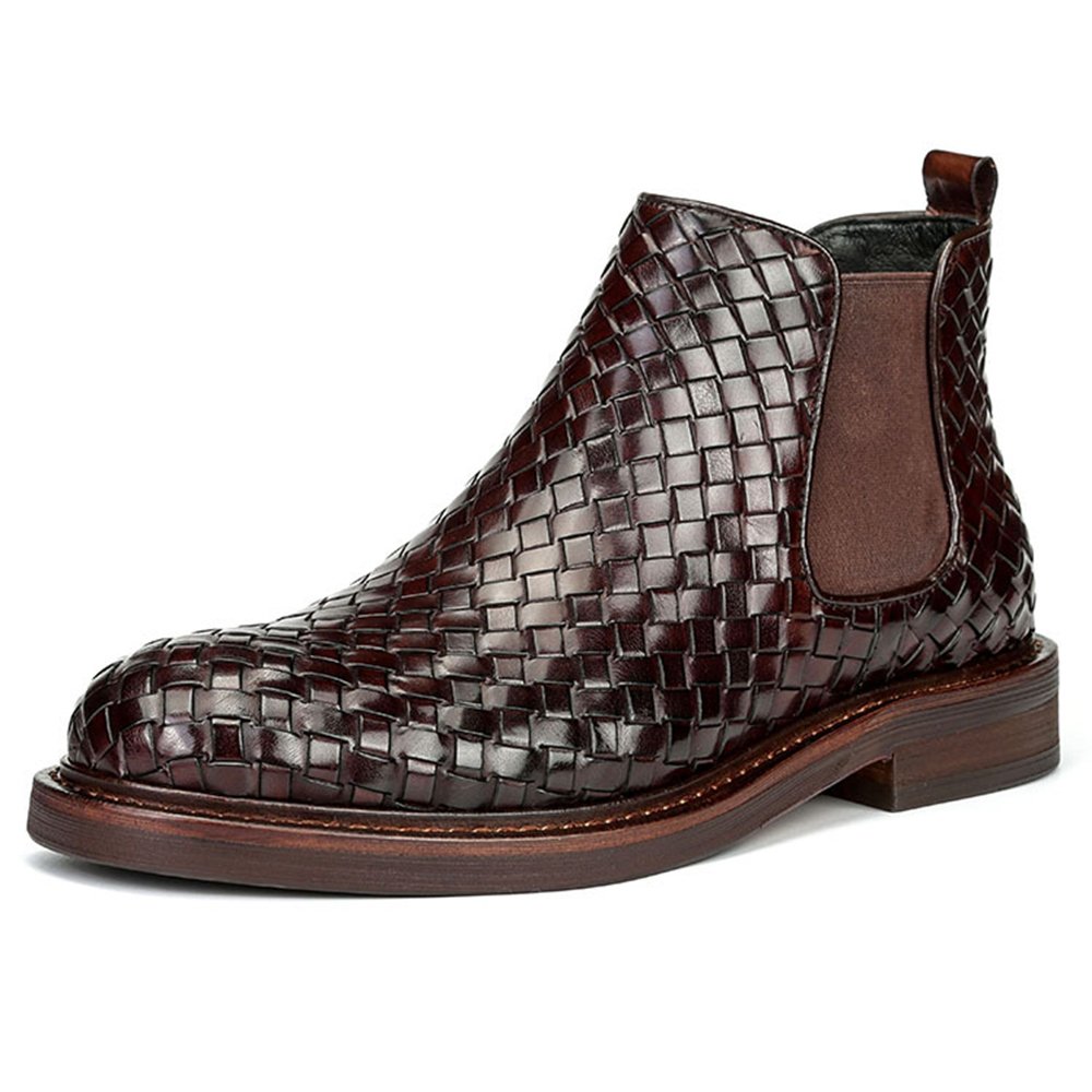 New Fashion Premium Comfortable Handmade Durable Slip-On Genuine Leather Boots for Men Party Daily Life
