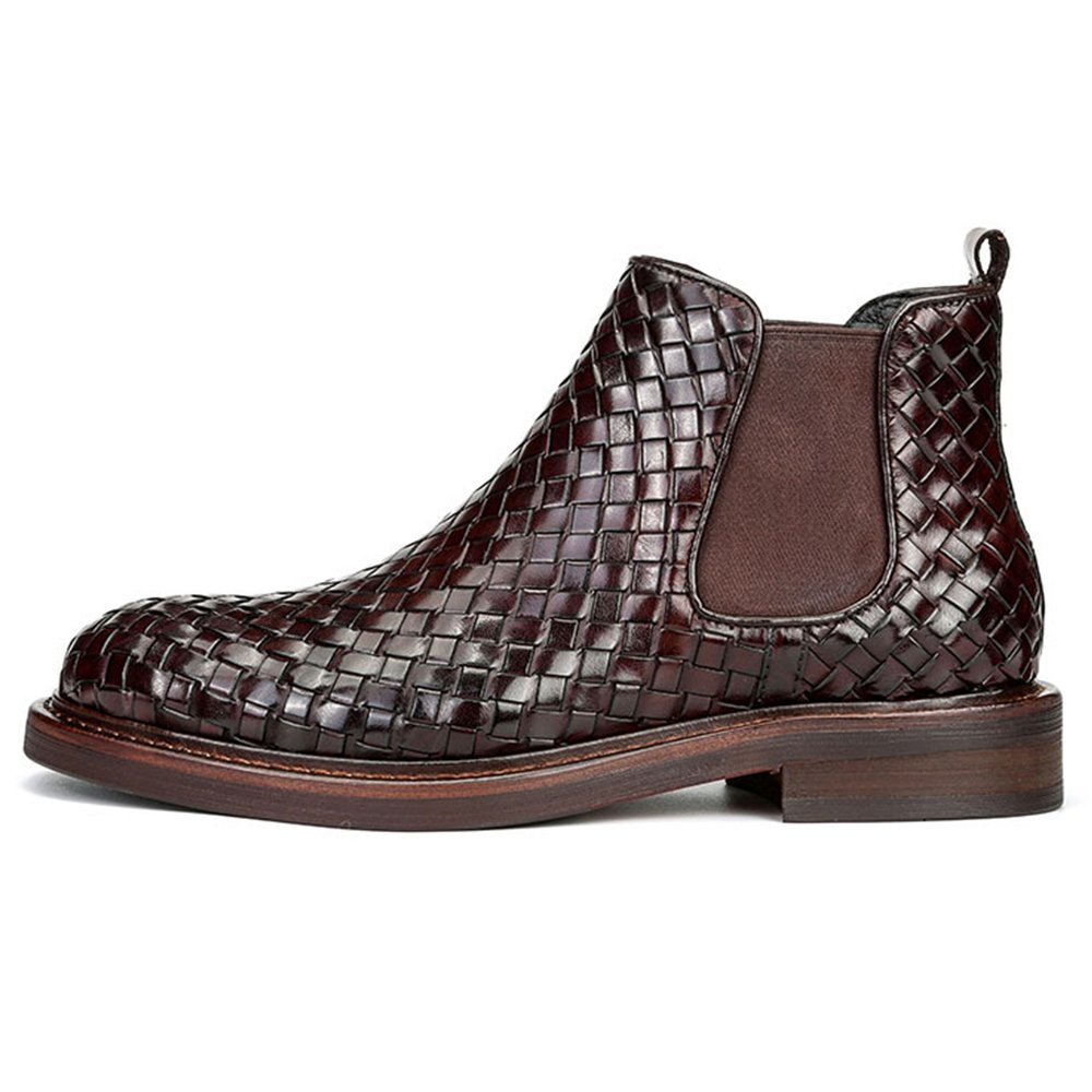 New Fashion Premium Comfortable Handmade Durable Slip-On Genuine Leather Boots for Men Party Daily Life