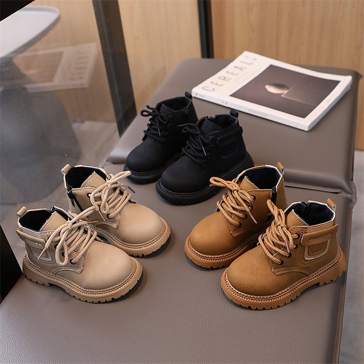 Autumn and winter new children's shoes girls Martin boots children's leather boots
