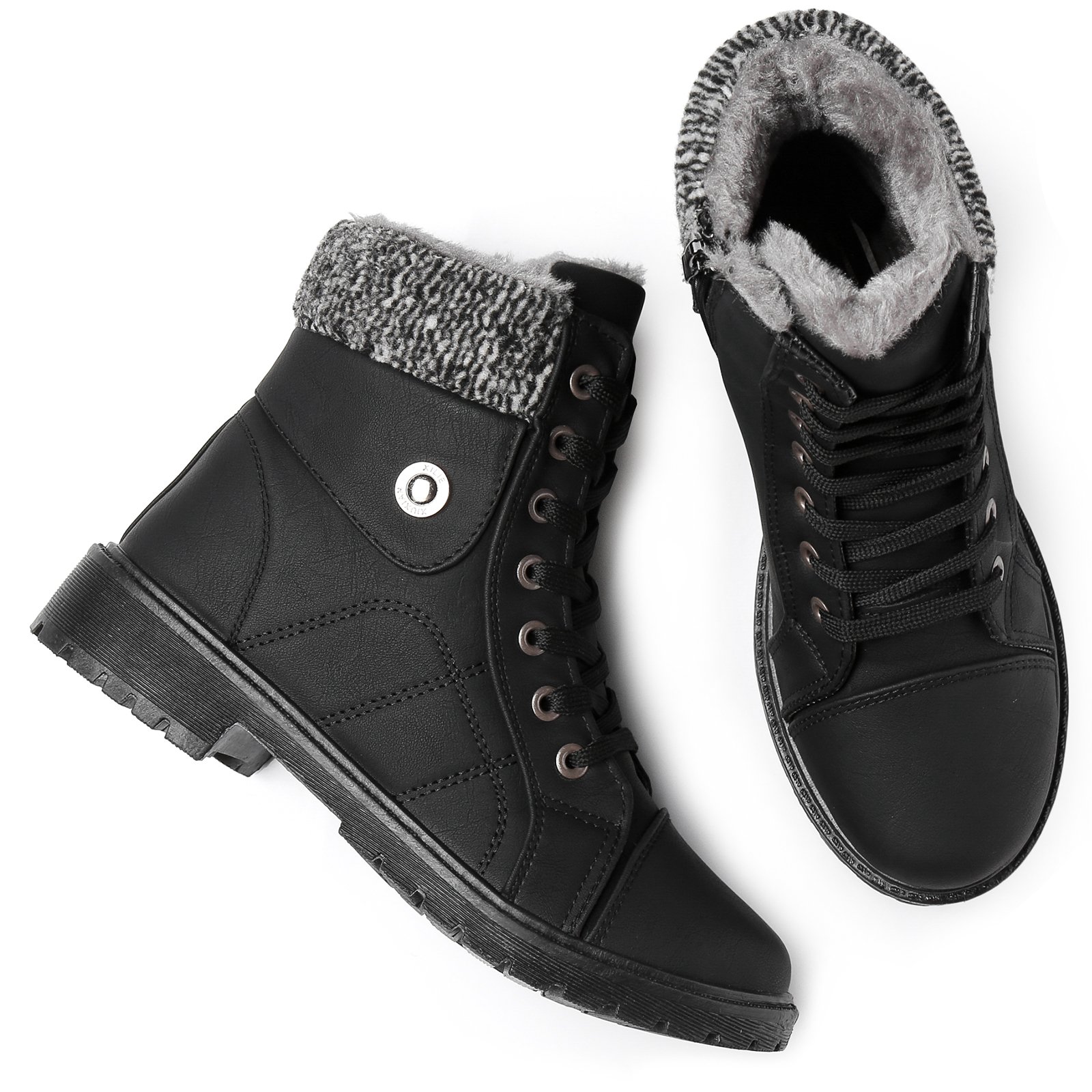 Hot Selling Lady Non-Slip Deep Groove Lace Up Custom Logo Snow Winter Boots Women Waterproof Warm Ankle Boots Shoes Women