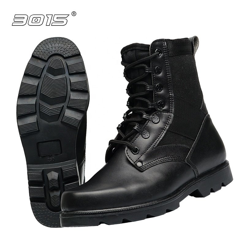 Outdoor Leather Breathable High-Top Black Boots CS Mountaineering Training Desert Tactical Boots
