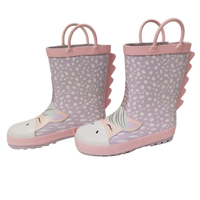 hot sale waterproof cute unicorn rubber wellington boots for children