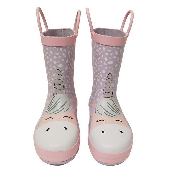 hot sale waterproof cute unicorn rubber wellington boots for children
