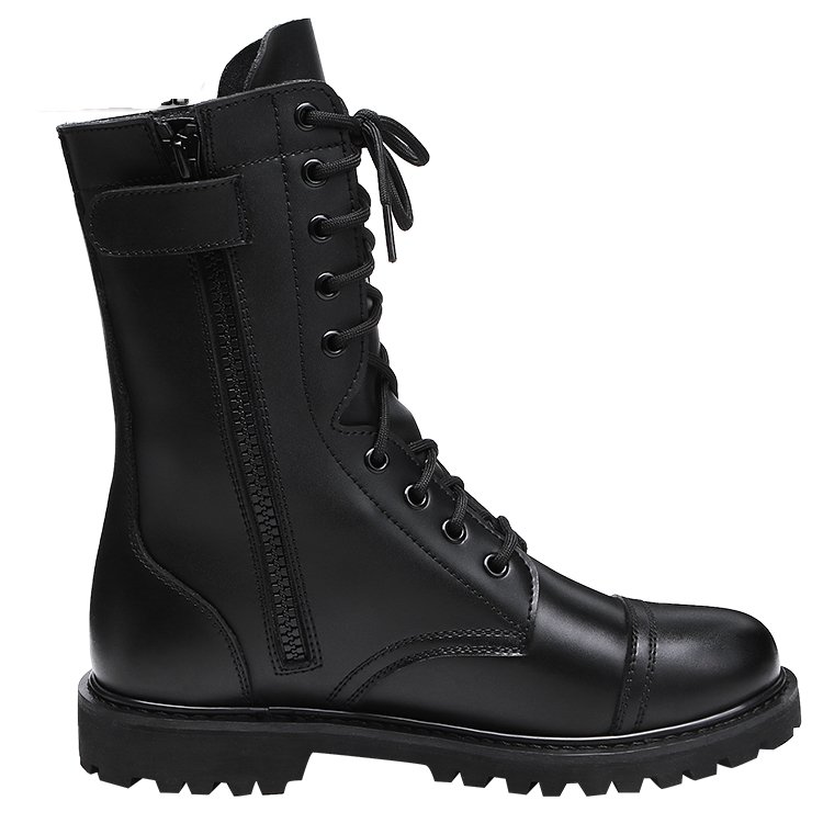 TSA14 - 2 8 inches full gain natural leather black color 7 inches pilot and duty men tactical combat long boots