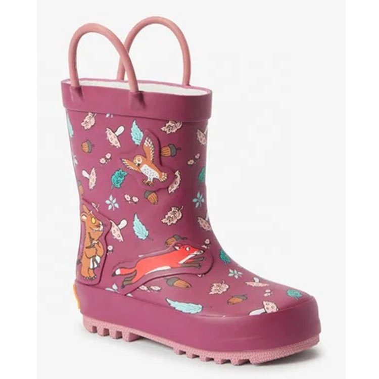 Custom Wholesale Kids Gumboots Printed Rubber Wellies Rain Boots For KidsToddler