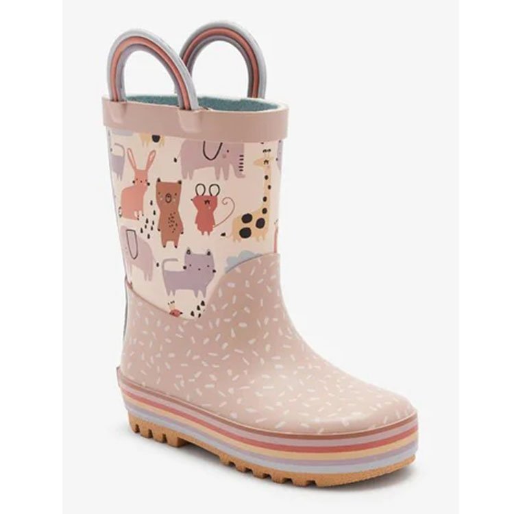 Custom Wholesale Kids Gumboots Printed Rubber Wellies Rain Boots For KidsToddler