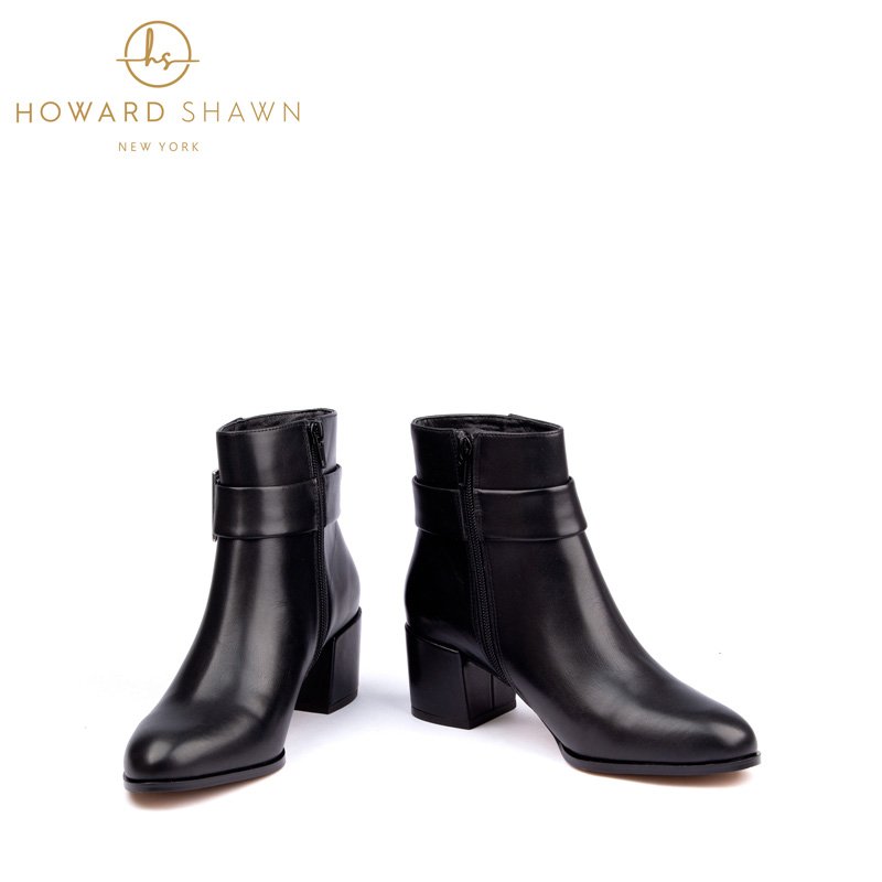2024 Custom Logo Women Casual Shoes Single Color Block Heel Ankle Boots Outdoor Walking Custom Genuine Leather Ankle Boots