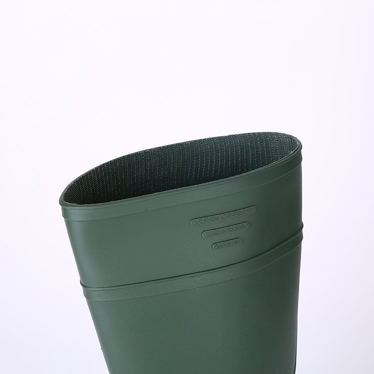 CE Green waterproof oil acid alkali resistant non-slip anti static light weight non safety garden work pvc rain boots men