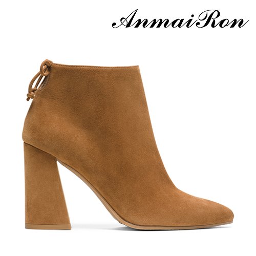 hot sale ladies suede women chunky heel ankle boots