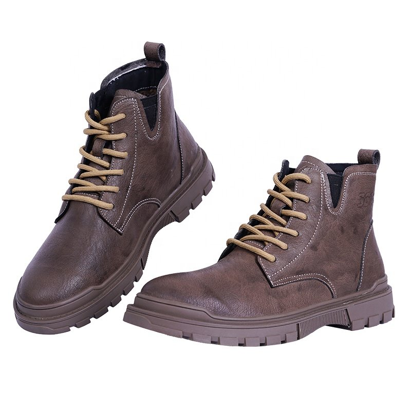 Factory Sale Men Leather Boots Ultra Light And Wear-Resistant Outdoor Martin Boots