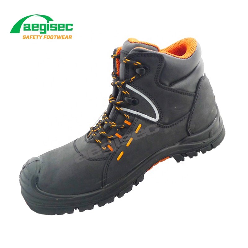 AEGISEC nubuck hiking safety toe boots oil slip resistant mens rubber work boots