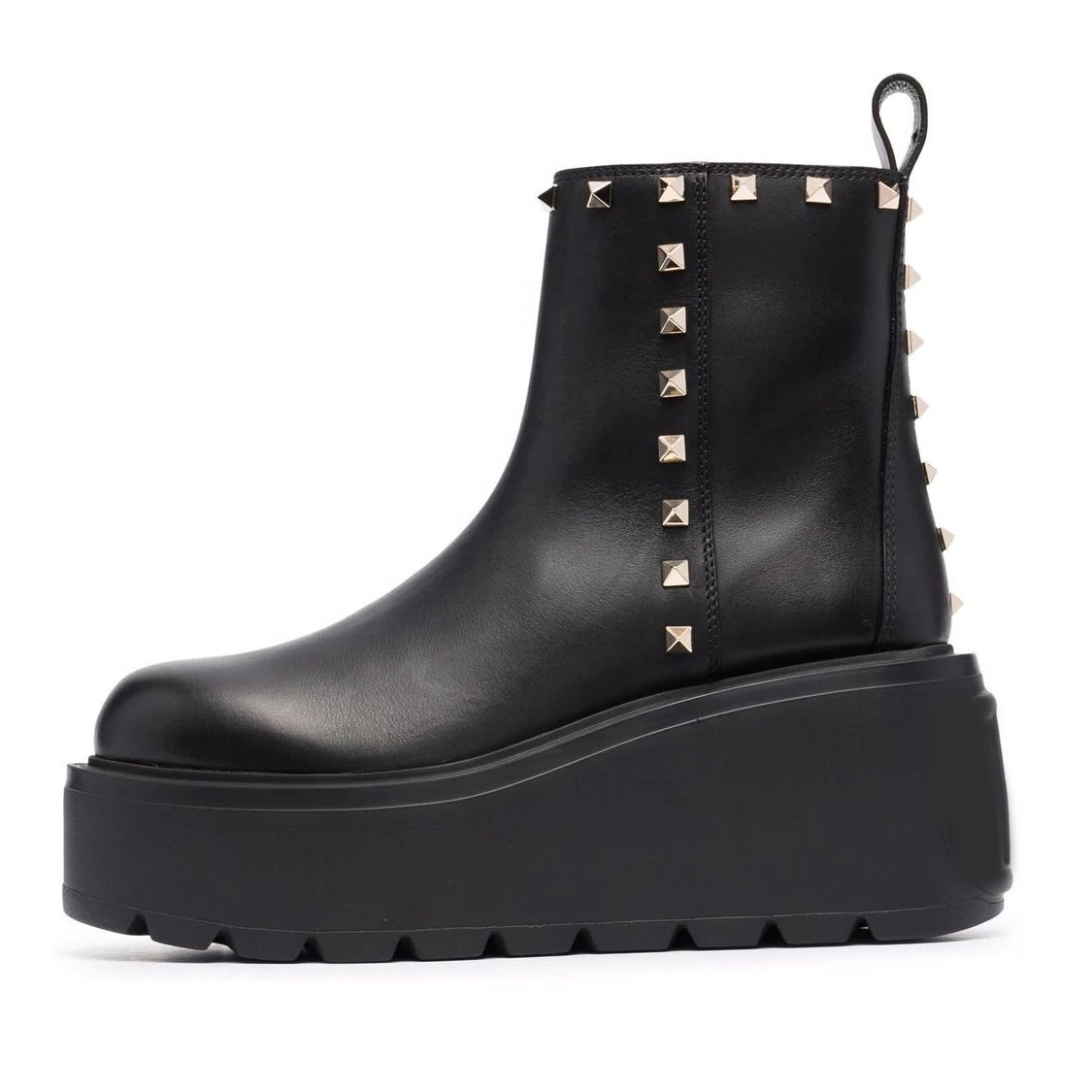 Anmairon Hot Sale Rivet Decoration Inside Zipper Round Toe Comfortable Women Flat Boots