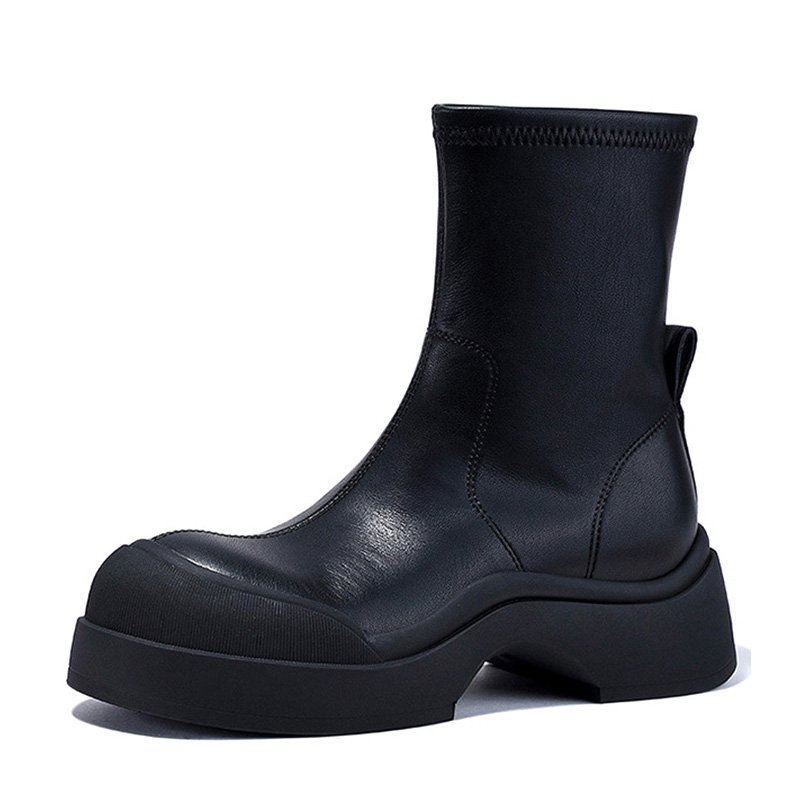 2023 new trend style fashion water proof comfortable mid calf thick sold round toe women boots shoes