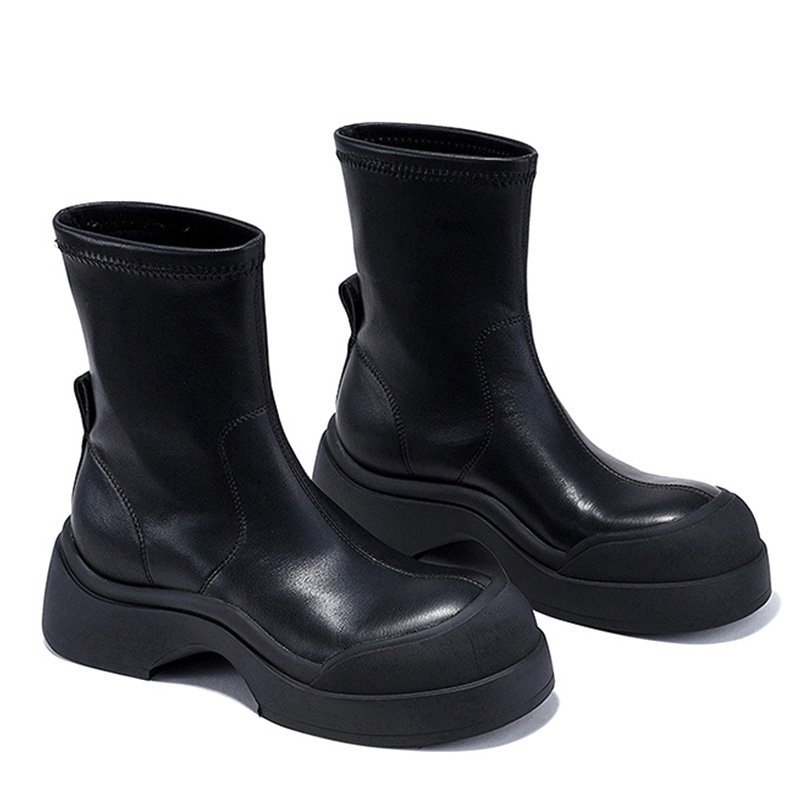2023 new trend style fashion water proof comfortable mid calf thick sold round toe women boots shoes