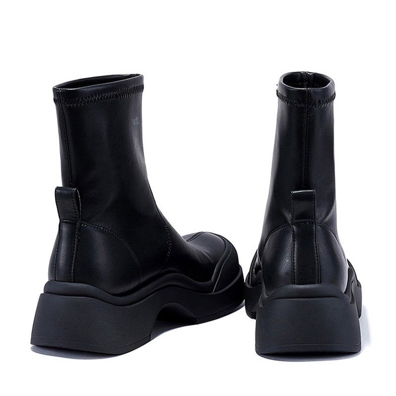 2023 new trend style fashion water proof comfortable mid calf thick sold round toe women boots shoes