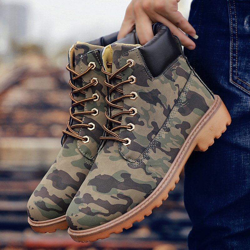 boots winter casual boot for men martin boots men lace-up loafers canvas trendy casual shoes for men