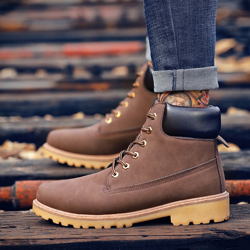 boots winter casual boot for men martin boots men lace-up loafers canvas trendy casual shoes for men