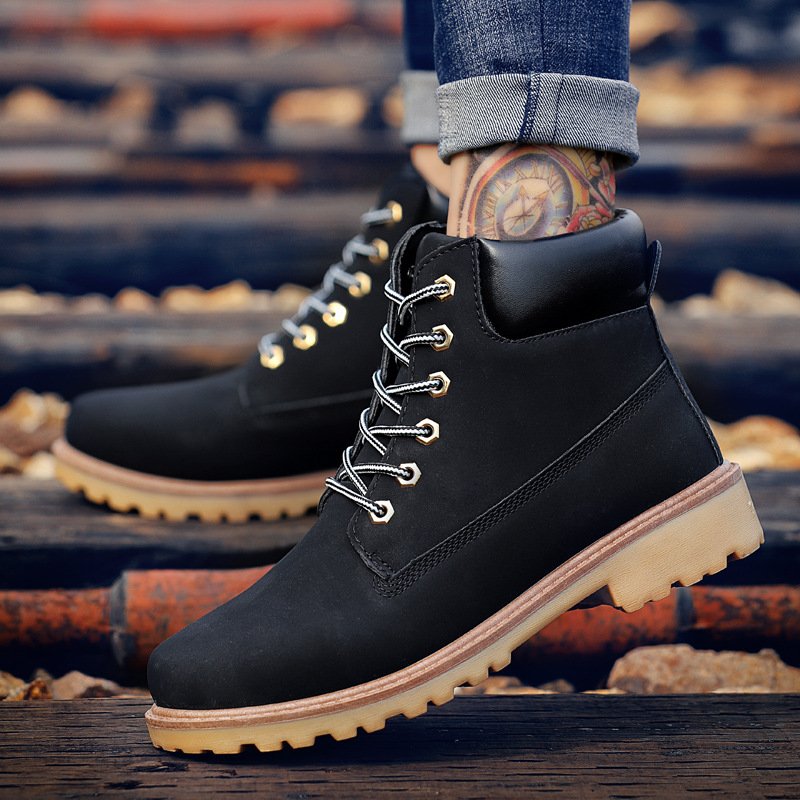boots winter casual boot for men martin boots men lace-up loafers canvas trendy casual shoes for men