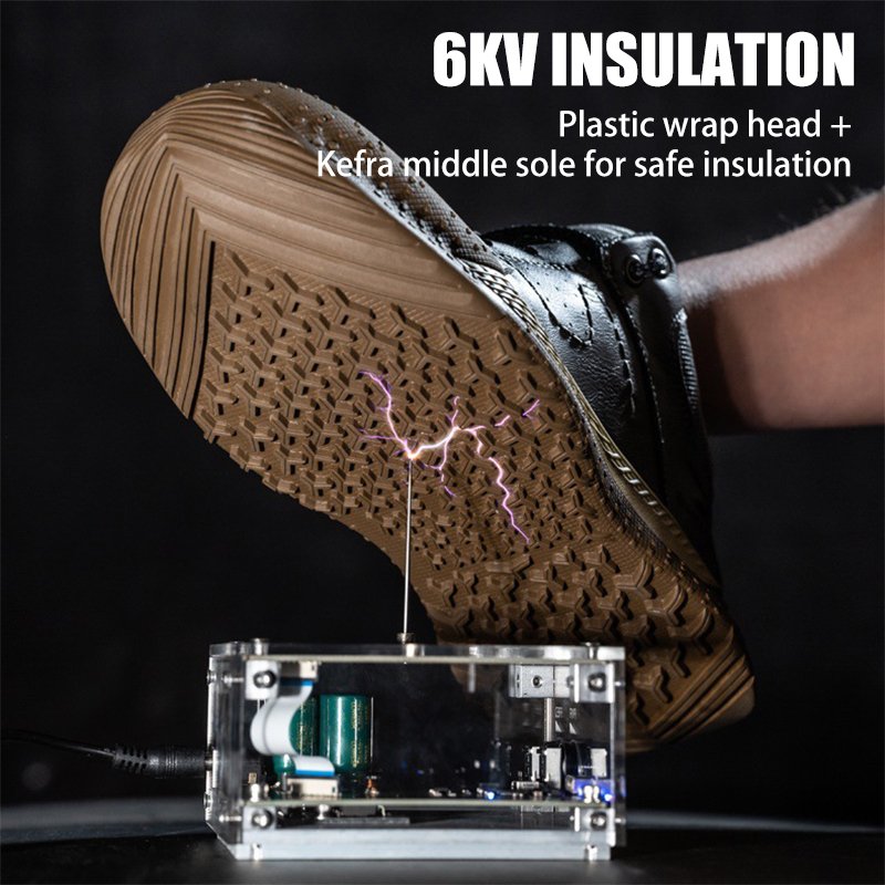Insulating 6kv Electric Resistant Rubber Composite Toe Safety Shoes Work Boots