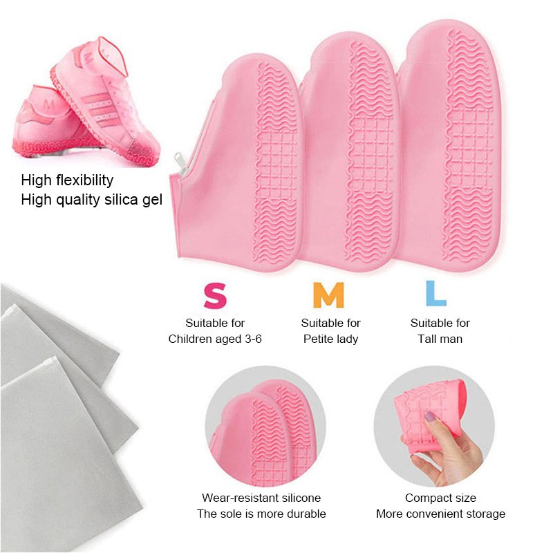 Custom Unisex Reusable shoe protectors waterproof overshoes Silicone Rubber Shoes Covers rain boots