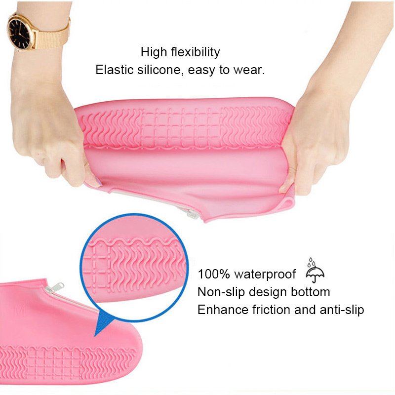 Custom Unisex Reusable shoe protectors waterproof overshoes Silicone Rubber Shoes Covers rain boots