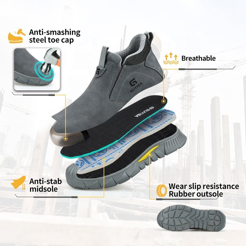 GUYISA welding safety boots shoes Anti-scalding European standard steel toe work boots