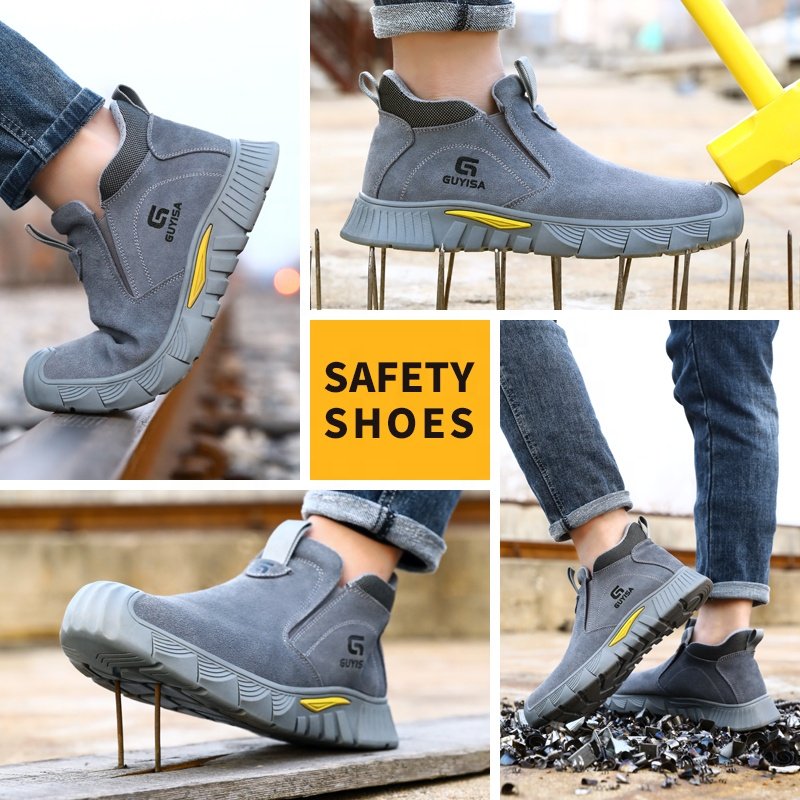 GUYISA welding safety boots shoes Anti-scalding European standard steel toe work boots