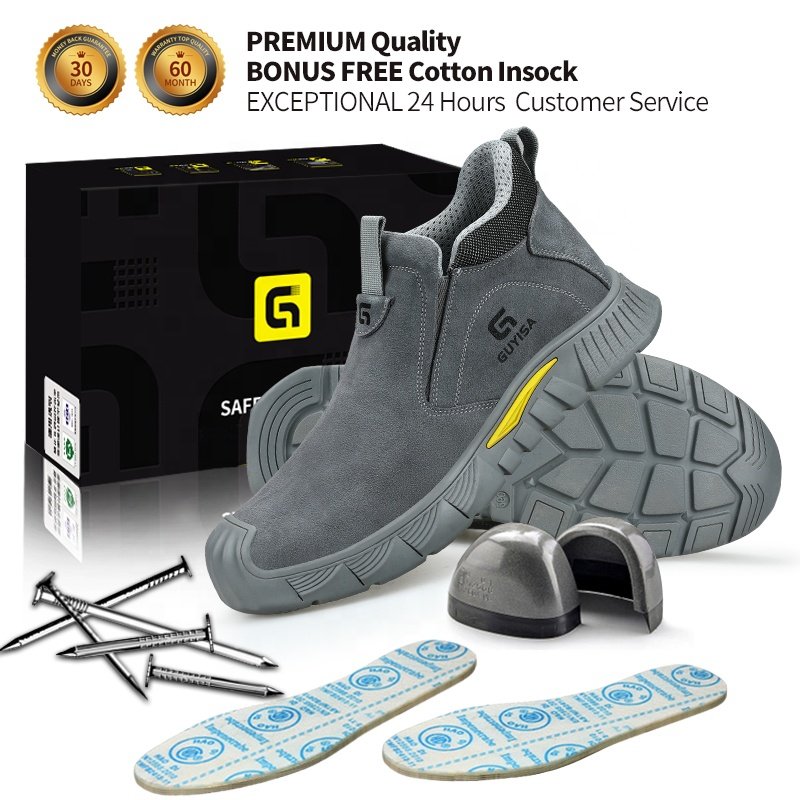 GUYISA welding safety boots shoes Anti-scalding European standard steel toe work boots