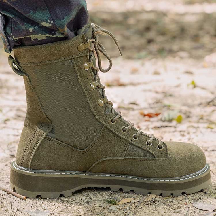 Winter breathable zipper combat boots men's high top tactical boots