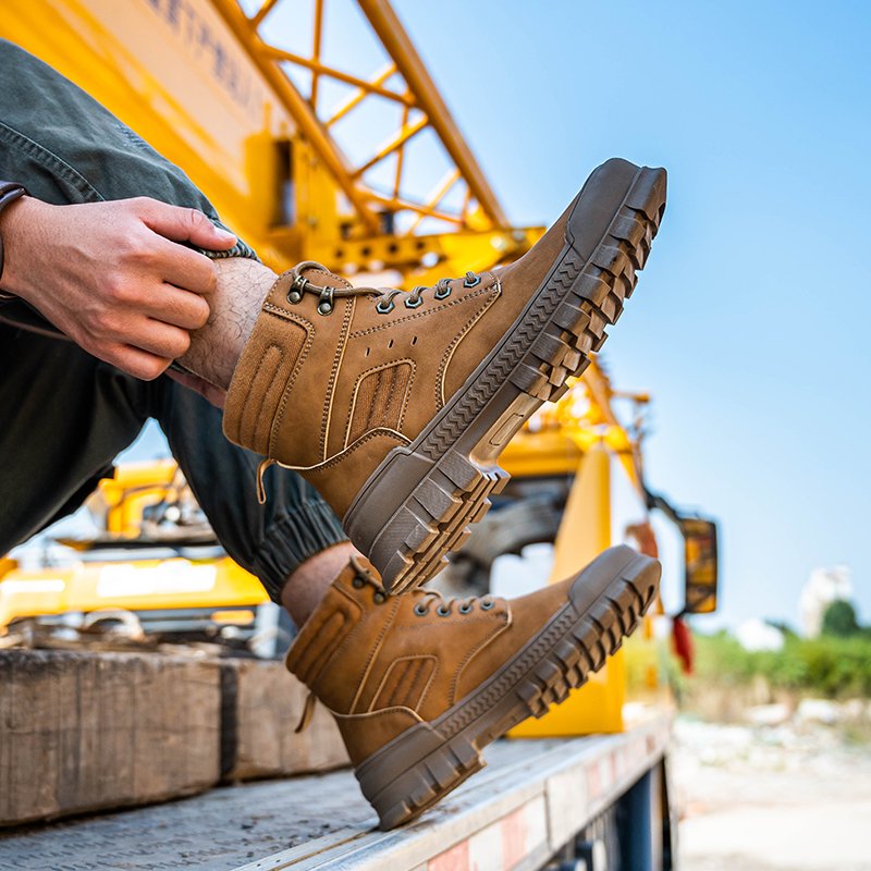 Dinggu new arrival winter safety boots steel toe leather work boots construction safety shoes for women